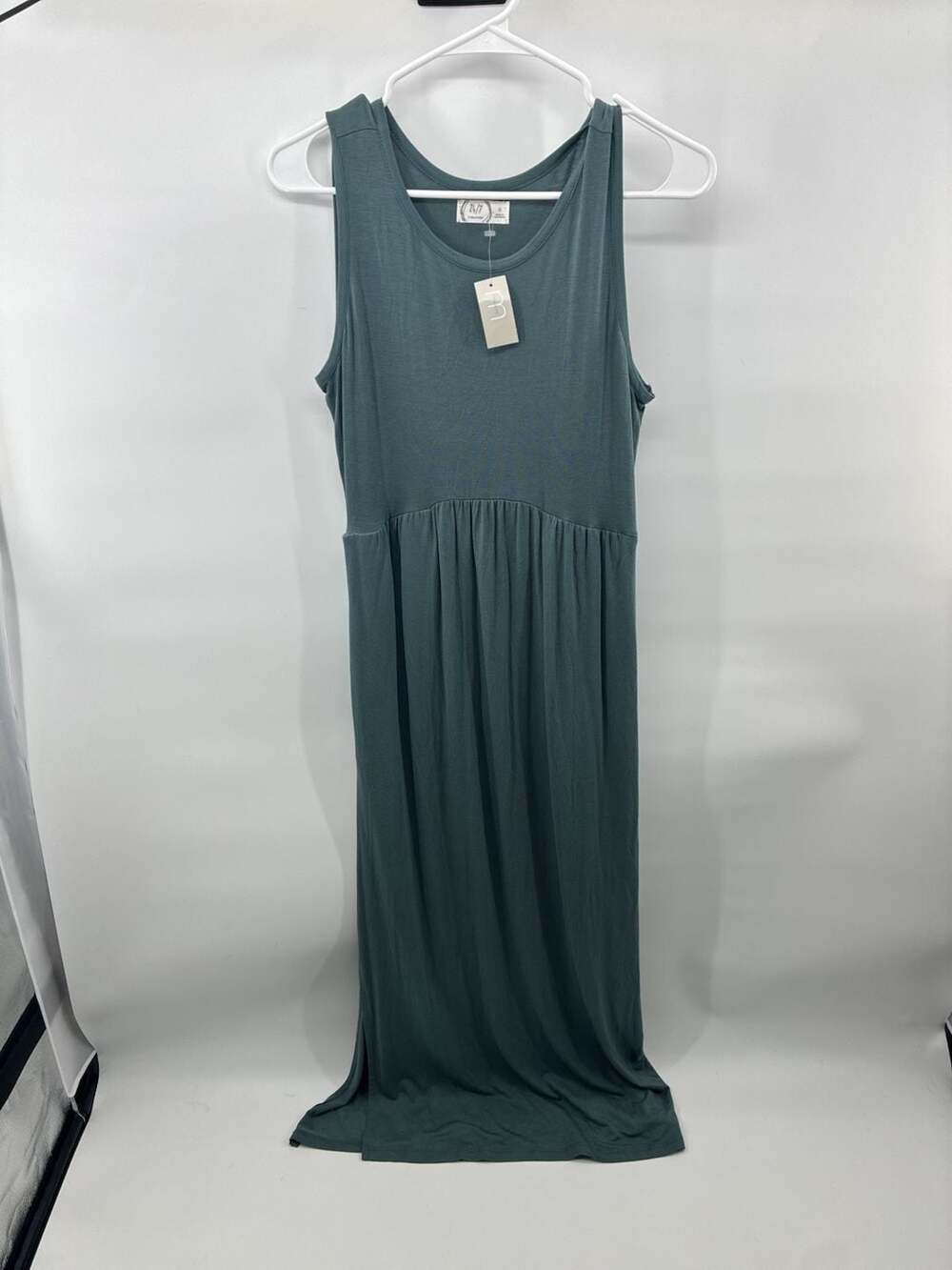 Maurices 24/7 Maxi Dress Size S Green Sleeveless Drop Waist
